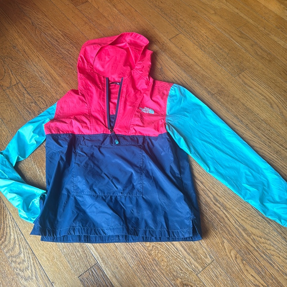 Girls north face rain anorak